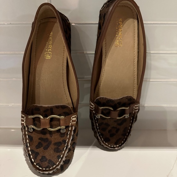 NWOT Sperry Top Sider Jenna Leopard Loafer Shoes Leather Size 7M - Picture 4 of 6